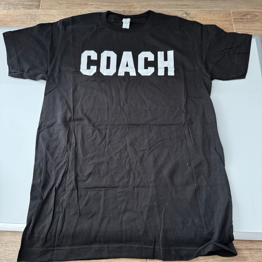 Tultex Coach Graphic T Shirt Black‎ Short Sleeve Crew Neck Size Medium - Picture 10 of 12